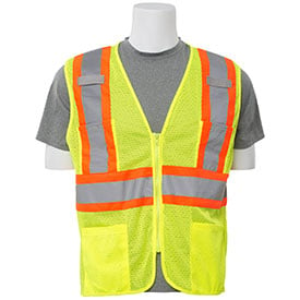 Mesh Two-Tone Safety Vest with Zipper